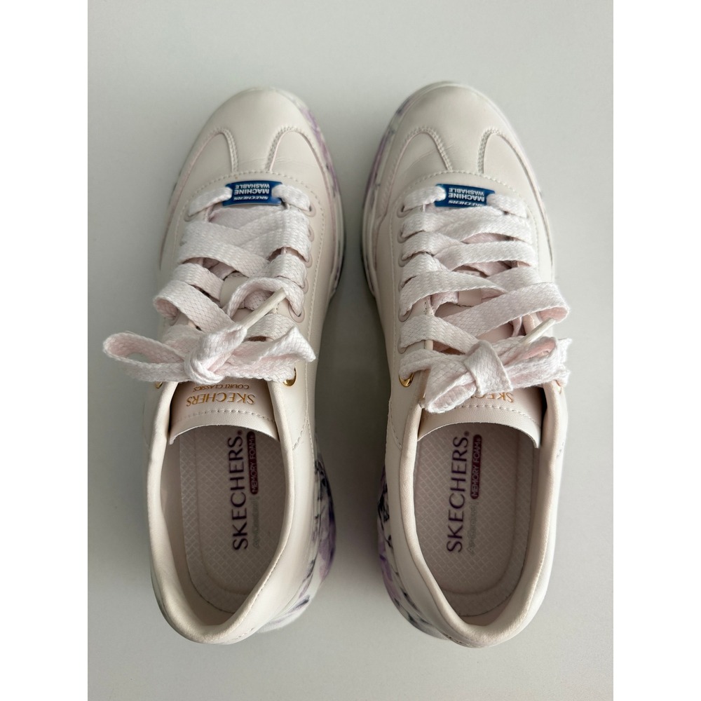 Skechers Court Classics Sneakers Womens 11 Pink Floral Platform 185062 ROS - Picture 5 of 9